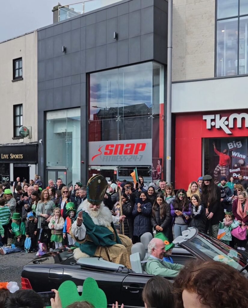 Man dressed as St. Patrick for St. Patrick's Day Parade in Galway