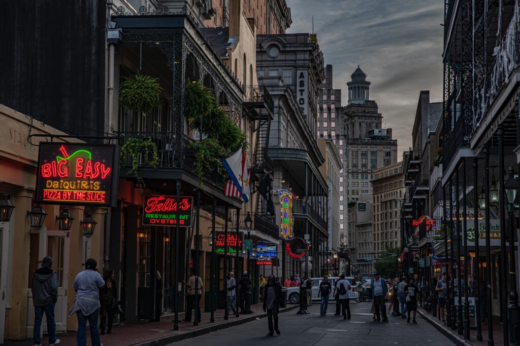 A shot of Bourbon Street in New Orleans