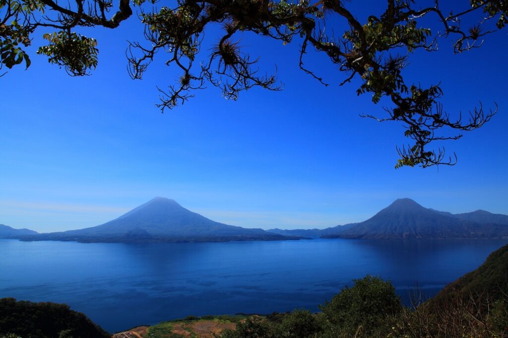Guatemala travel tips – volcano view from Lake Atitlán