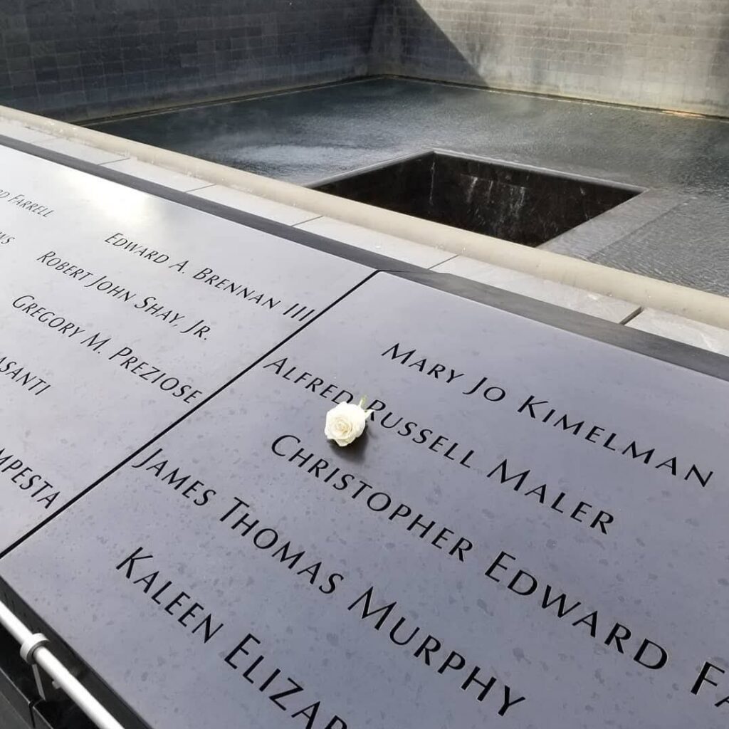 9/11 Memorial visit in Manhattan, New York.