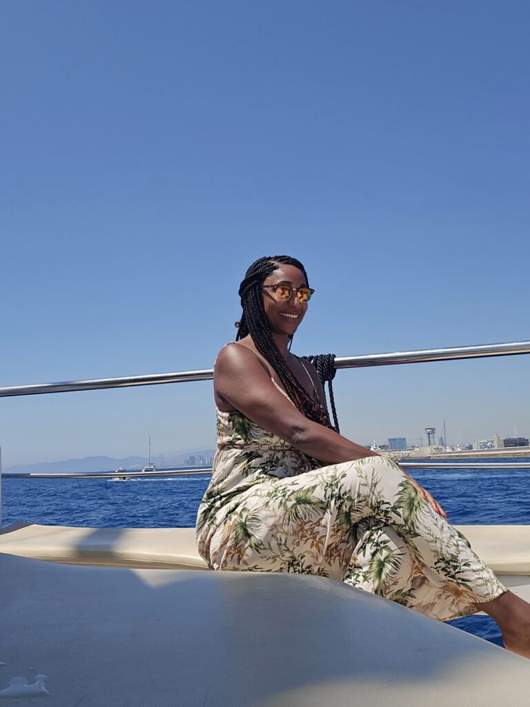 Barcelona solo travel on a boat along the coast