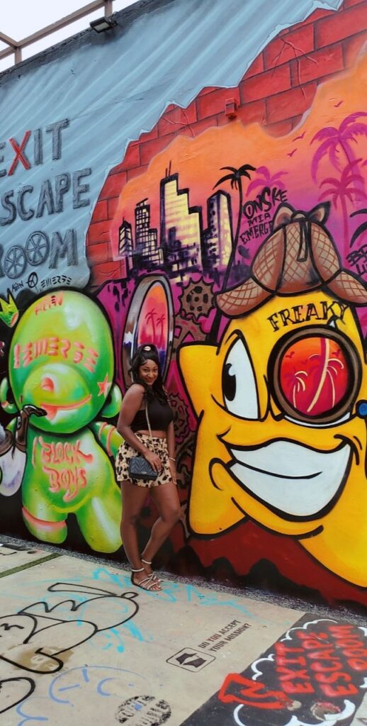 Colorful street art mural in Miami