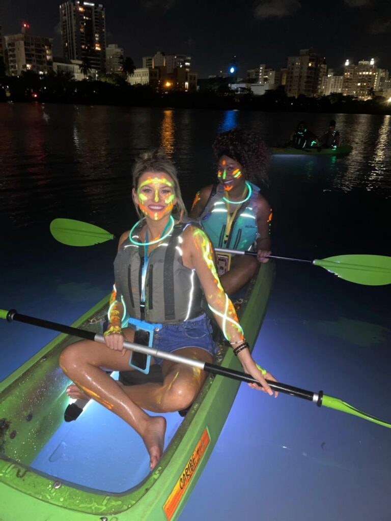 Glow in the dark night kayaking in Puerto Rico