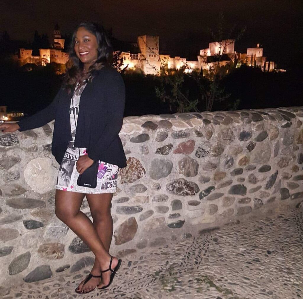 Granada solo travel with the Alhambra illuminated at night