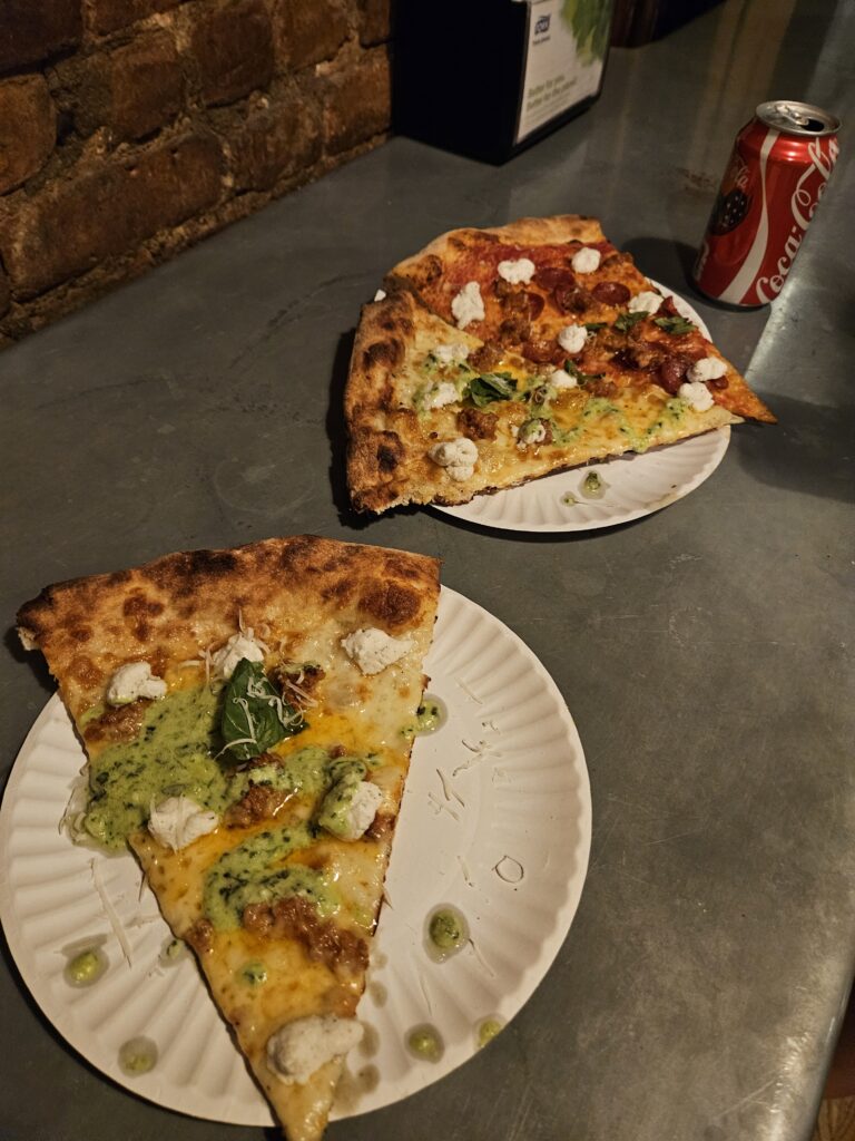 New York City travel includes L'Industrie pizza