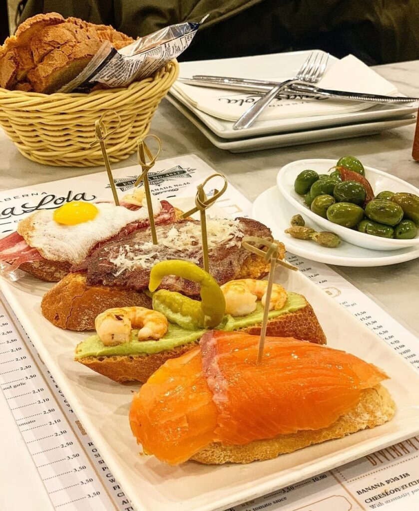 Tapas and wine at Casa Lola in Málaga Spain