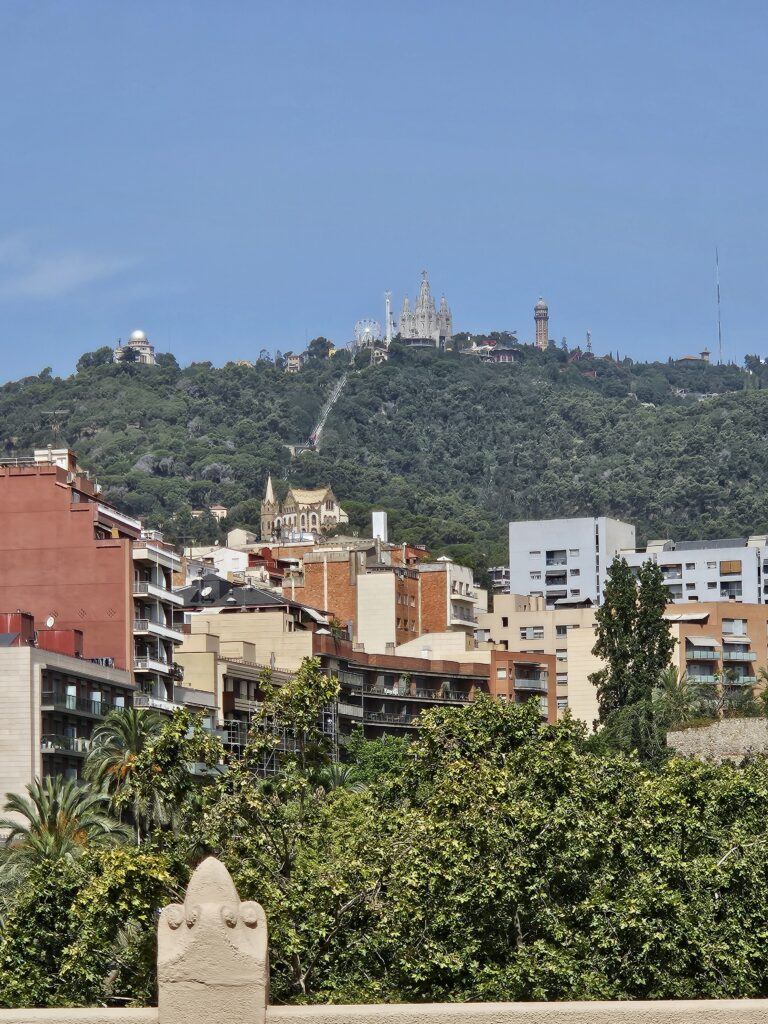 Tibidabo amusement park overlooking Barcelona
