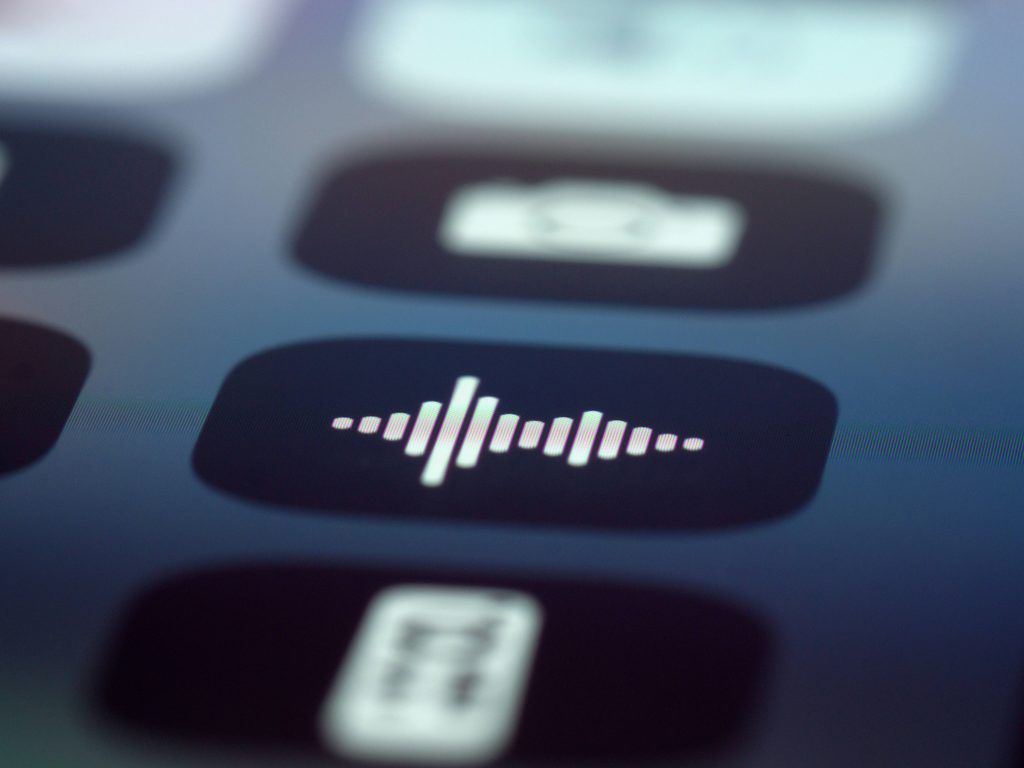 An image of a voice note app on a phone screen