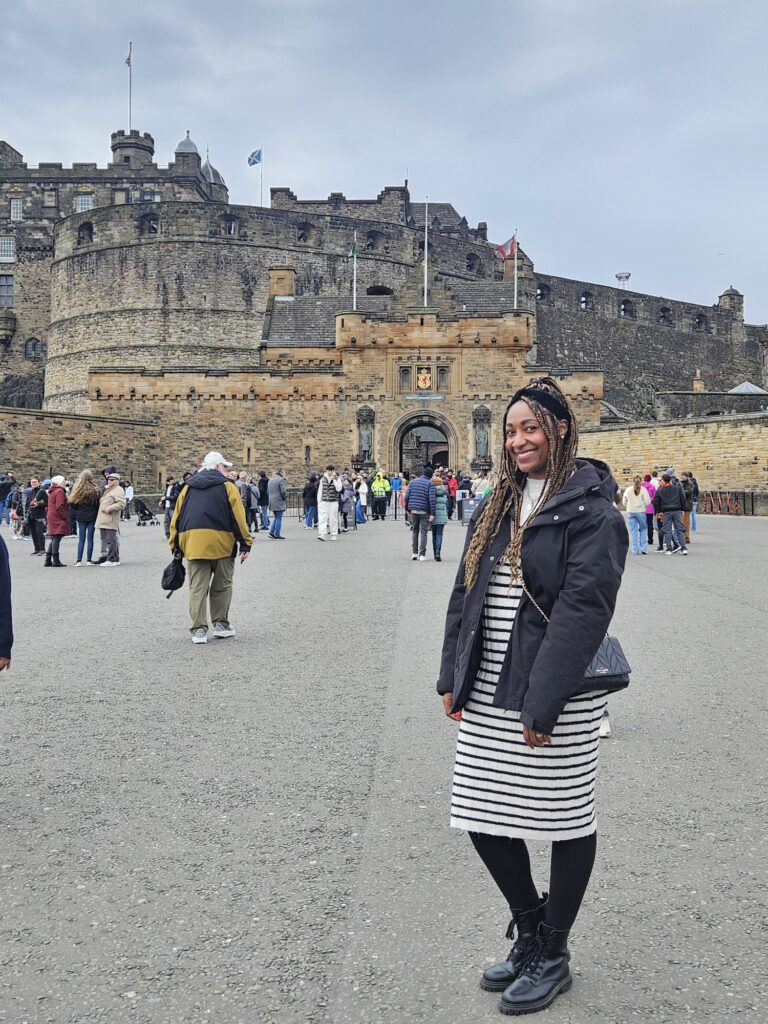 Standing outside of Edinburgh Castle in Scotland