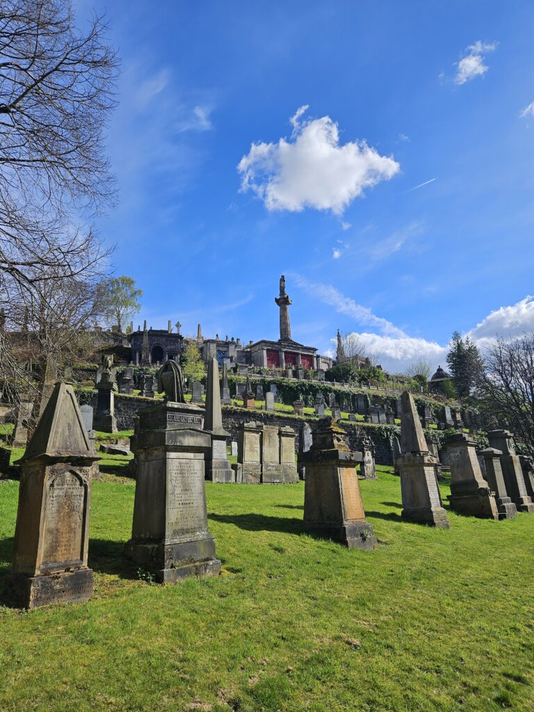 Historic gravestones in Glasgow Necropolis